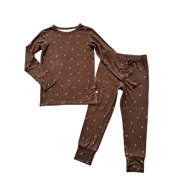 Two-piece Pajama Set – Brown Lightning