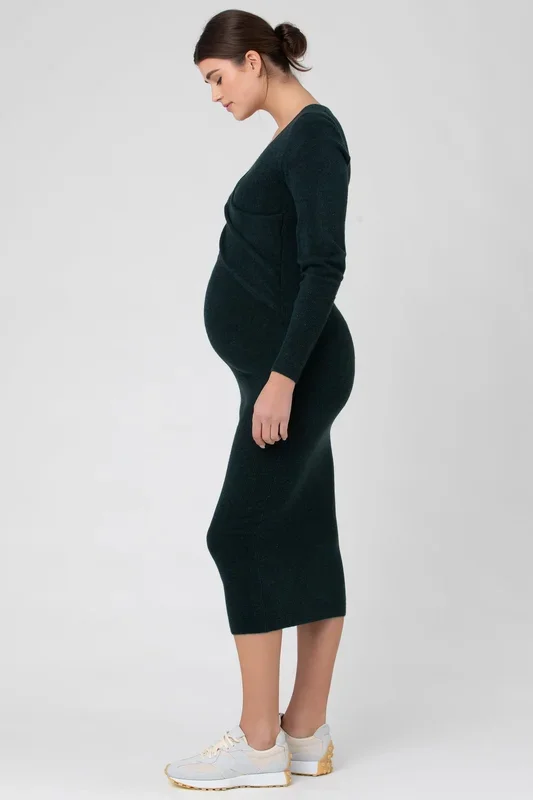 Umstands- und Still-Strickkleid mit Cross Over Design