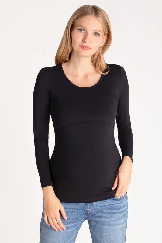 Umstands- und Stillshirt aus Bio-Baumwolle schwarz