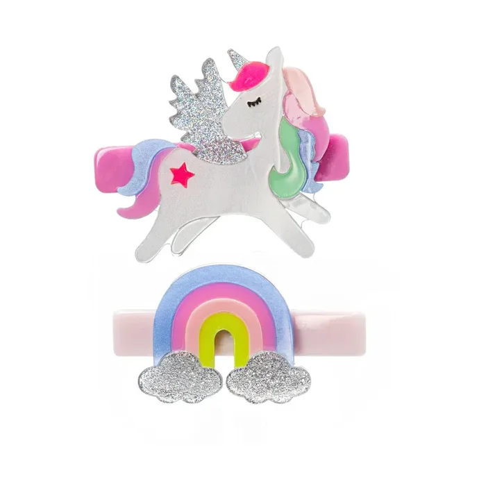Unicorn Pastel Rainbow Alligator Clips