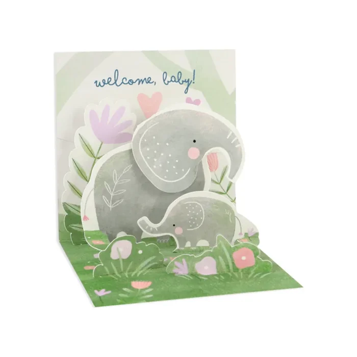 Up with Paper Pop Up Card-Baby Elephant
