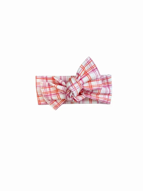 Valentine’s Plaid Tie On Headwrap