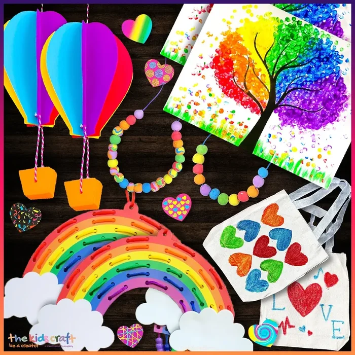 Valentine’s Rainbow Diy Crafts Box