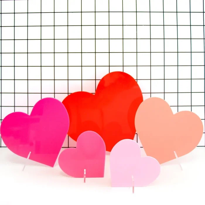 Warm Tone Acrylic Hearts – Customize With Included Stickers