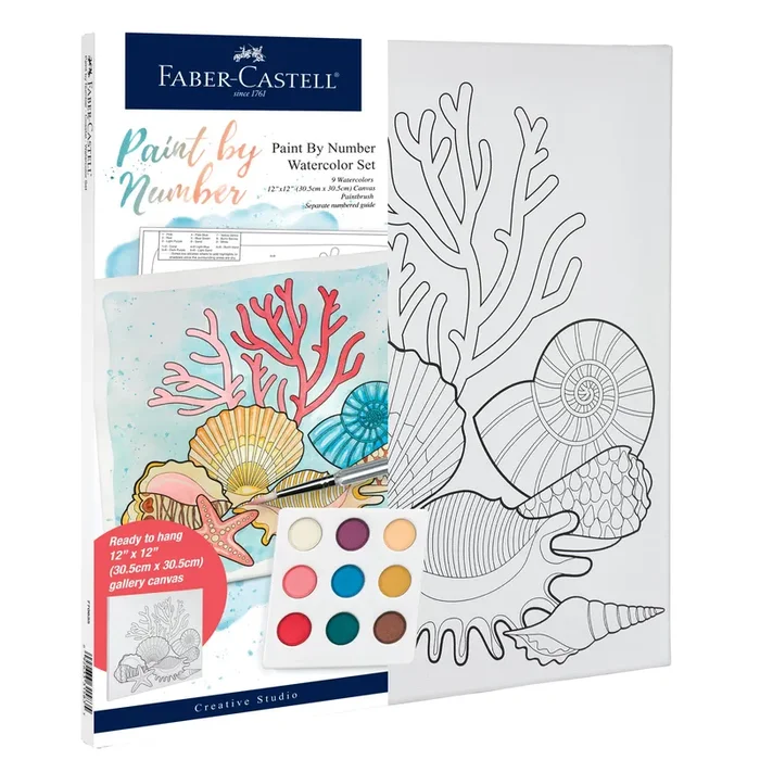 Watercolor Paint by Number Coastal Wall Decor Craft