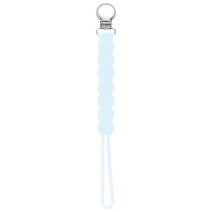 Waverly Baby Blue All Silicone One Piece Pacifier Clip