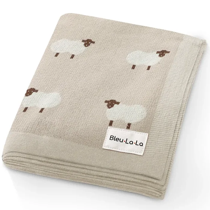 Whimsy Collection – Luxury 100% Cotton Knit Swaddle Baby Blanket