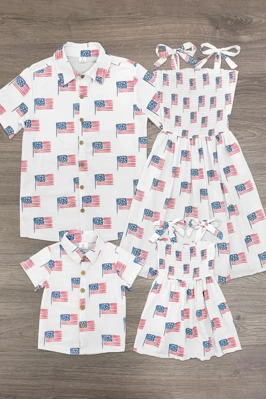 White American Flag Family Set