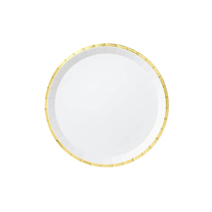 White And Gold Classic Large Plates (10 Per Pack)