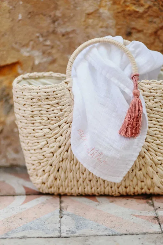 White swaddle Milk With Love
