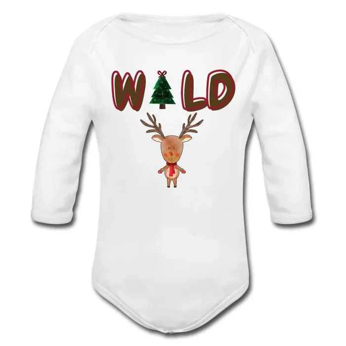 WILD Organic Long Sleeve Baby Christmas Onesie