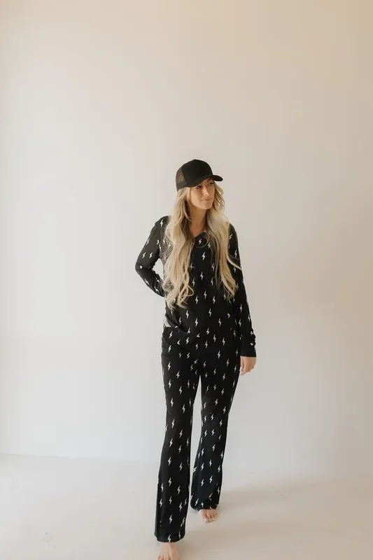Women’s Bamboo Pajama | Midnight Lightning Bolt