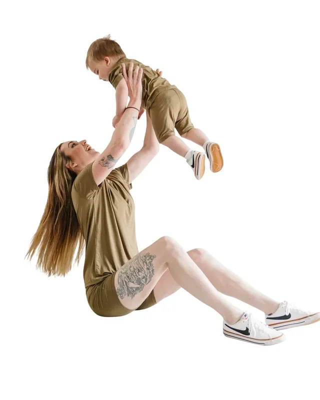 Women’s Bamboo Tee & Bike Shorts – Sold As Separates