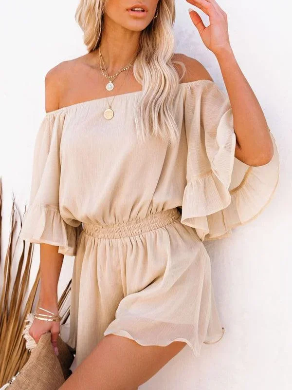 Women’s Off The Shoulder Chiffon Flowy Playsuit