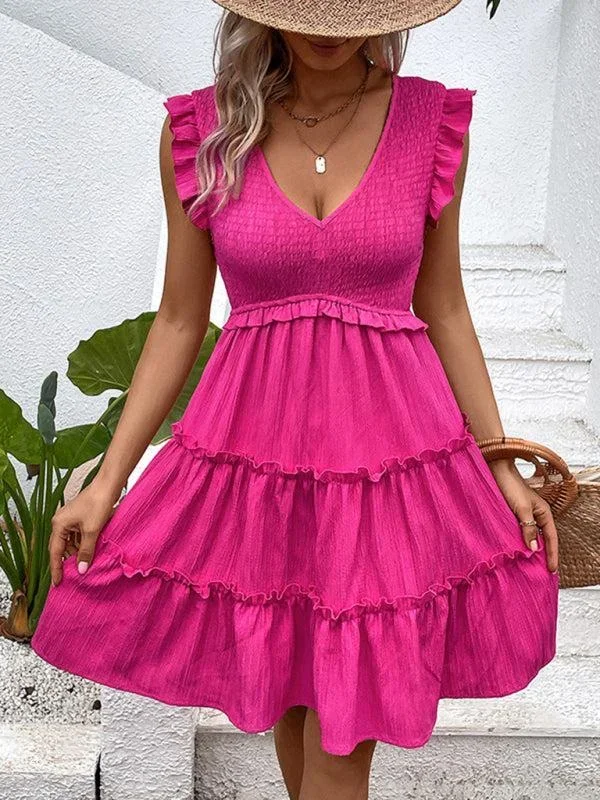 Women’s Sleeveless Layered Textured Dress