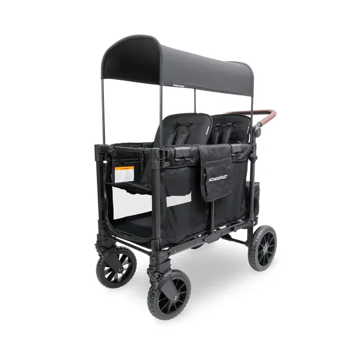 WonderFold W2 Luxe Pro Double Seater Stroller Wagon – Charcoal Gray