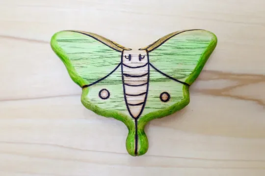 Wooden Luna Moth Toy
