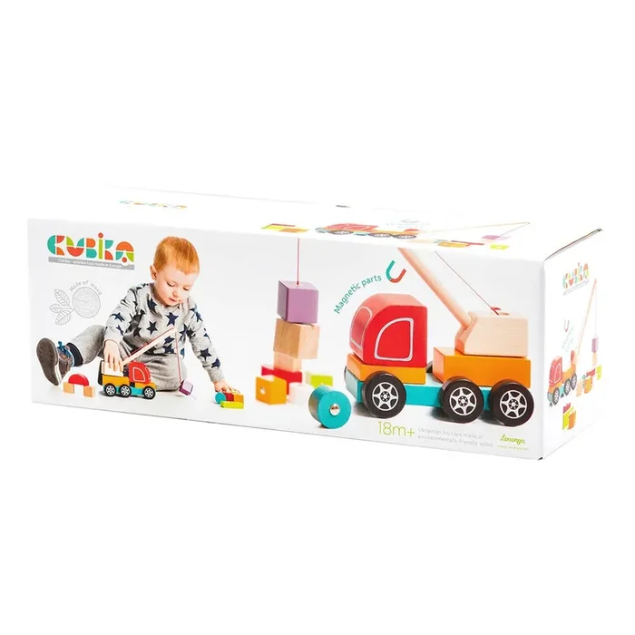 Wooden Toy Crane Truck