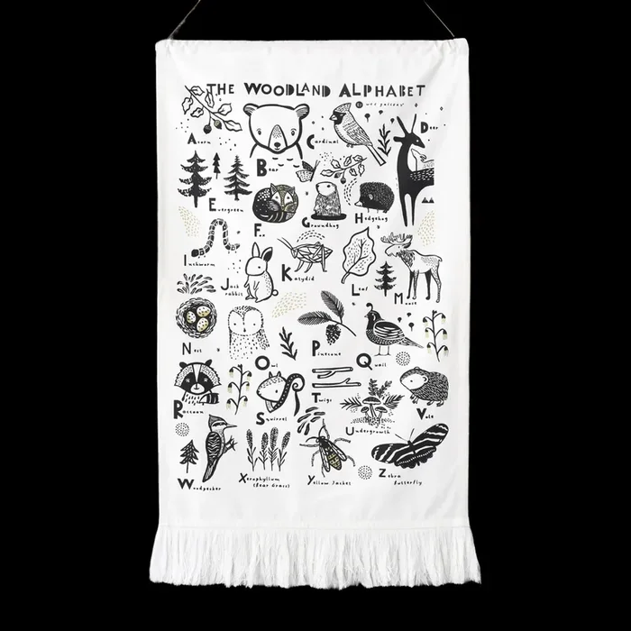 Woodland Alphabet Printed Tapestry
