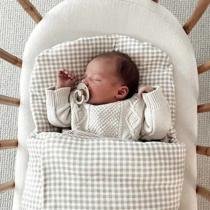 Wool Wrap – Beige Gingham