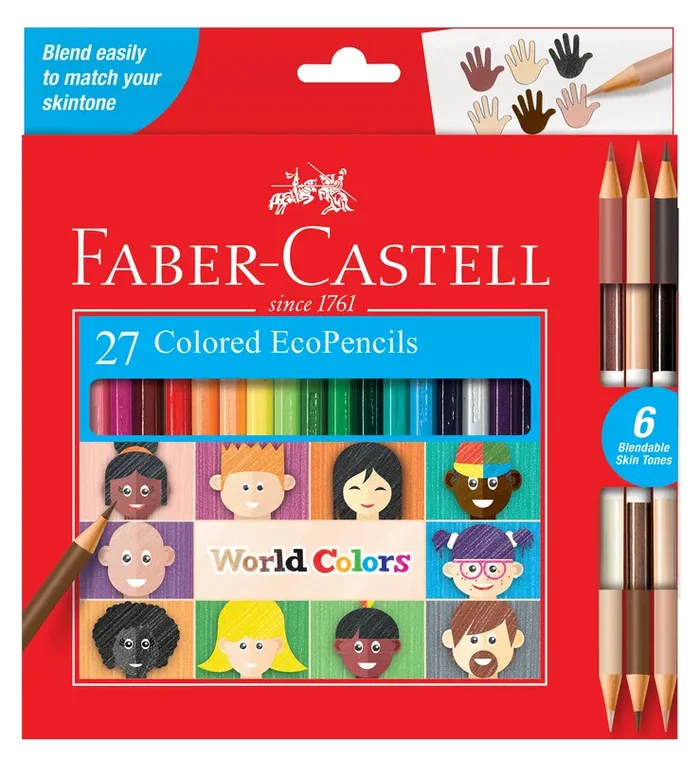 World Colors – 27 Color Pencils with Skin Tones – EcoPencils