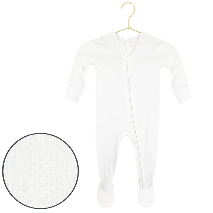 Wren Ribbed zipper footie