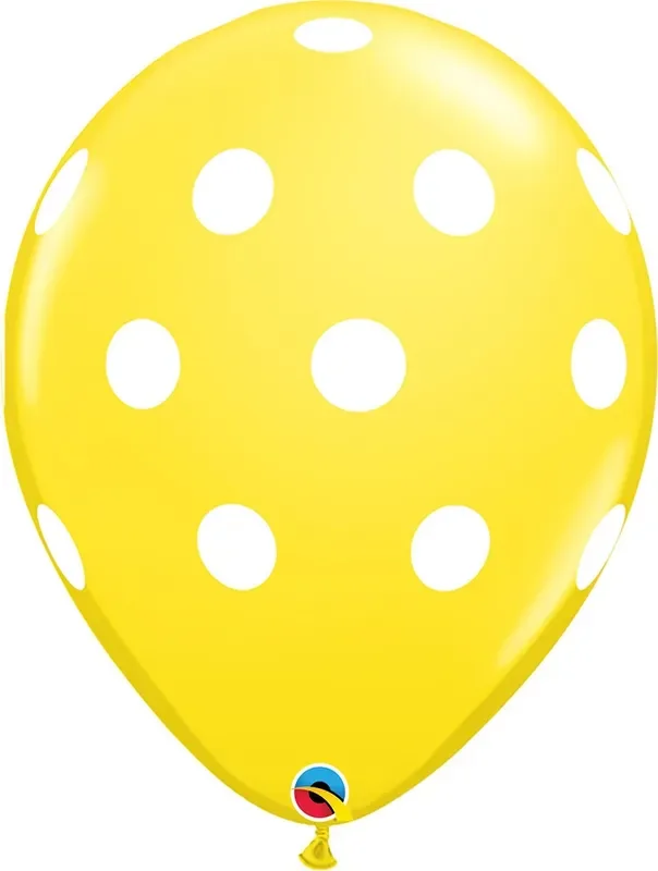 Yellow Polka Dot 11 ” Latex Balloons – 5 Pack for Birthday, Graduation & Party Decor