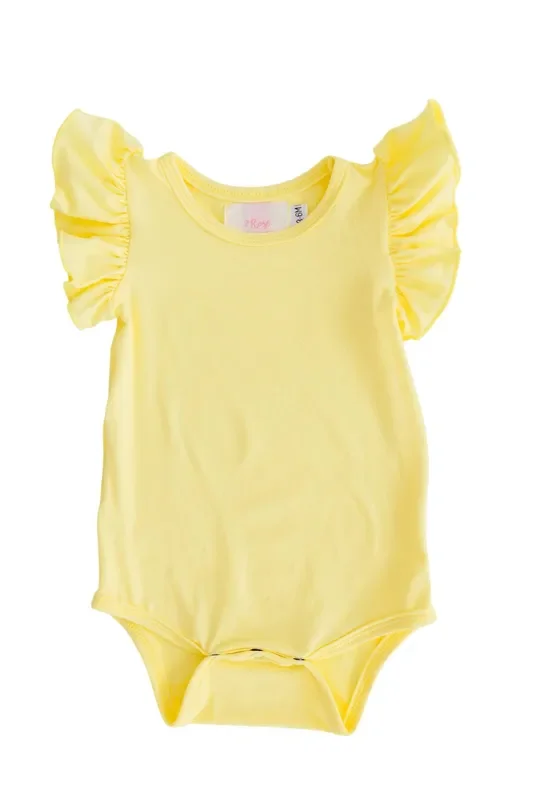 Yellow S/s Flutter Bodysuit