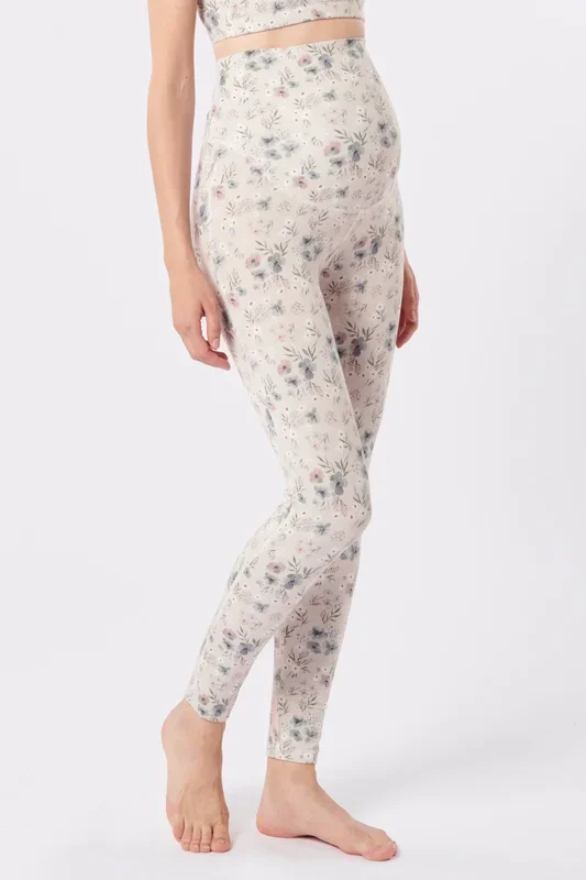 Yoga Viskose Umstandsleggings mit Flower Print