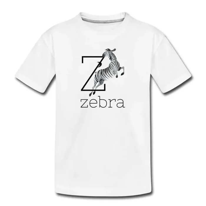 Z is for Zebra Alphabet Letter of the Day Organic Toddler T-shirt