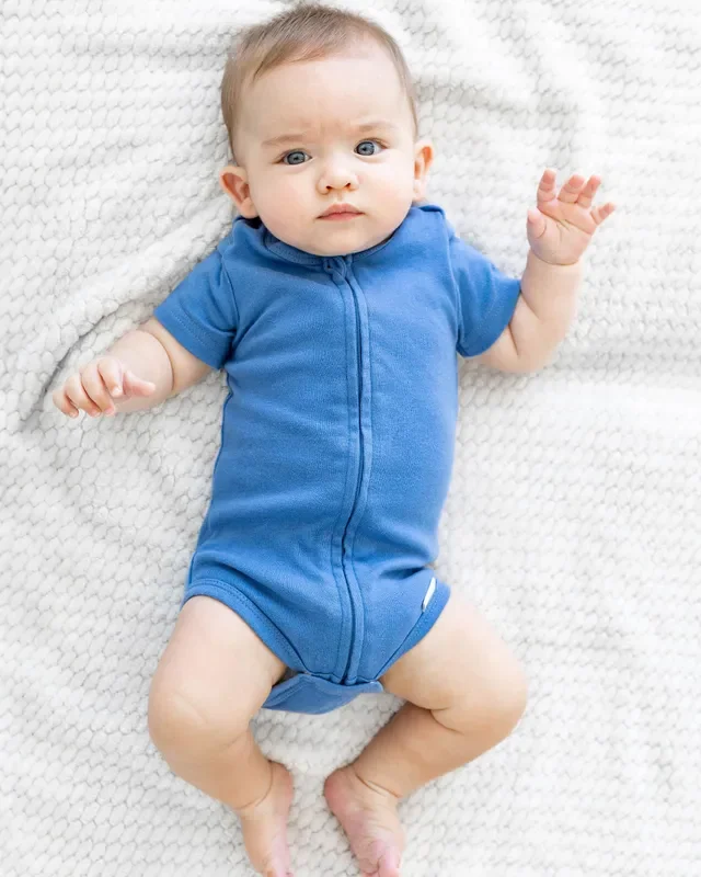Zipper Bodysuit In Denim