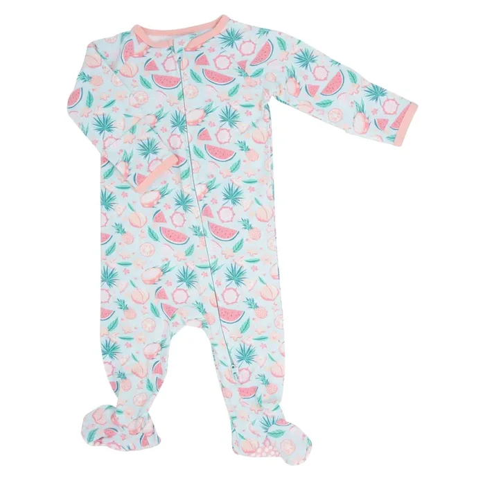 Zipper Footie – Dragon Fruit