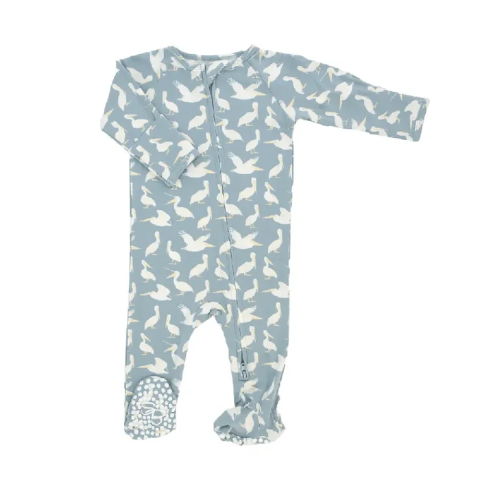 Zipper Footie – Pelican