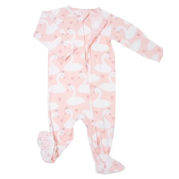 Zipper Footie – Swan Princess