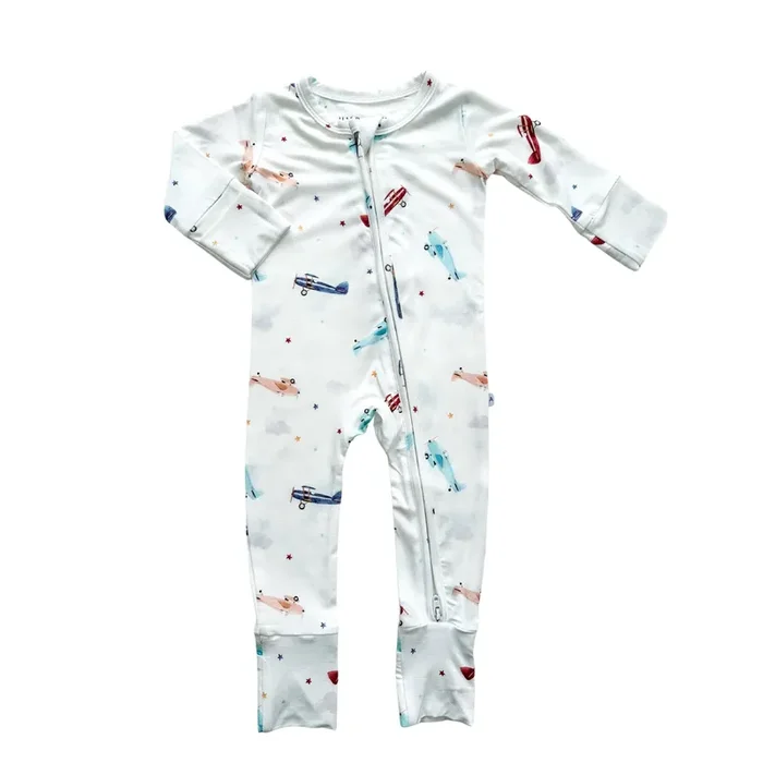 Zipper Romper – Vintage Airplane